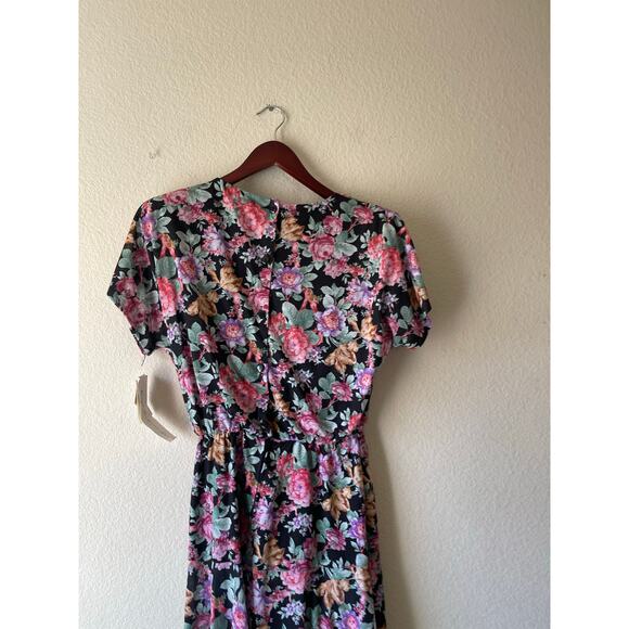 NWT deadstock floral midi dress button back size medium - Picture 4 of 7